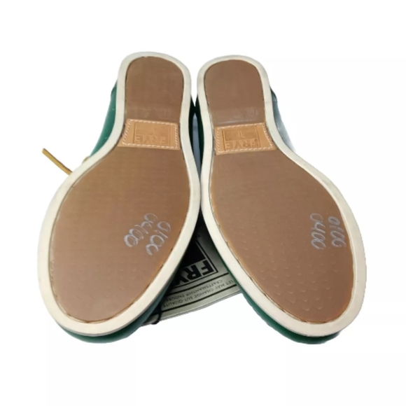Frye Quincy Leather Boat Shoes Women's Size 5.5 M Green Flats Retial $148 - Picture 9 of 10